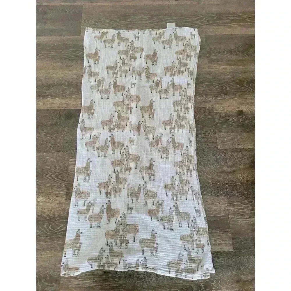 Little‎ Unicorn Llama Alpaca muslin swaddle baby blanket #k5